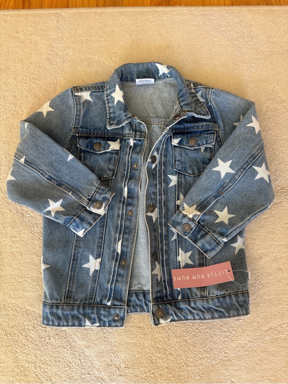Little Bum Bums Girls Kids Star-Print Denim Jean Jacket - Blue